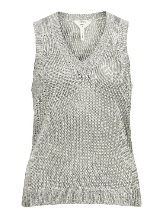 Object - Glam Knit SL Top - Silver