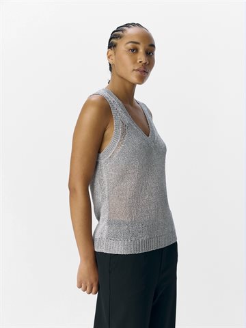 Object - Glam Knit SL Top - Silver
