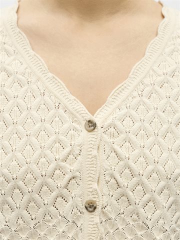 Object - Noa Ls V-Neck Knit Cardigan - Birch