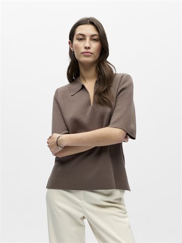 Object - Reynard 2/4 Polo Knit - Morel