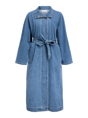 Object - Trinna Ls Denim Trenchcoat - Medium Blue Denim