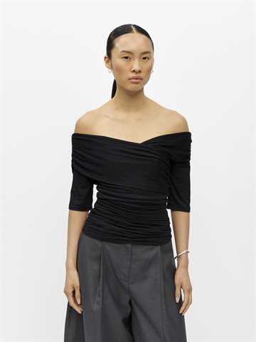 Object - Levih 2/4 Cross Over Top - Black
