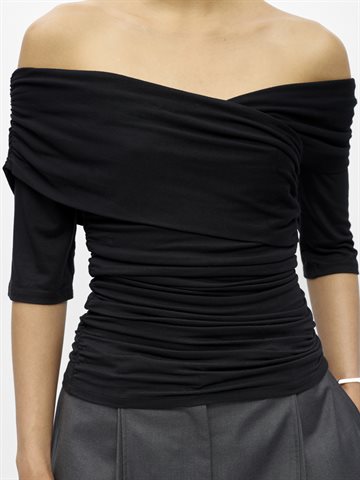 Object - Levih 2/4 Cross Over Top - Black