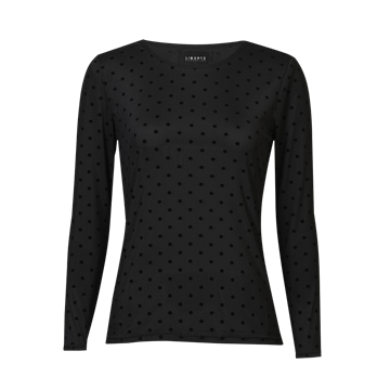 Liberté - Mesh Ls Tshirt Dot - Black Medium Dot