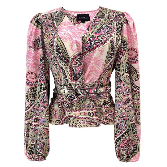 Liberté - Tiki Ls Twist Blouse - Pink Scarf