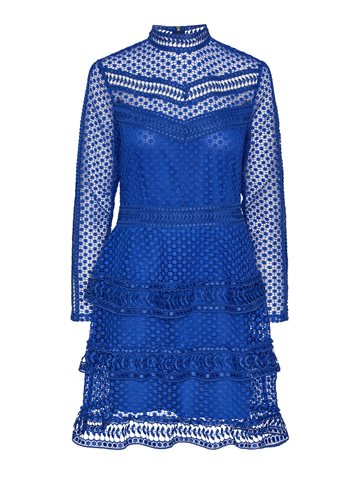 Y.A.S - Alberta LS New Lace Dress - Blå