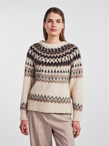 Y.A.S - Latte Ls Knit Pullover - Birch