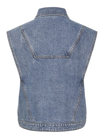 Y.A.S - Daisy SL Denim Waistcoat - Light Blue