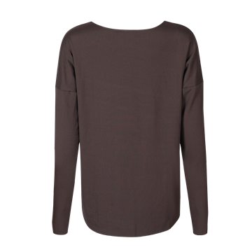 Liberté - Alma LS Top FLEECE - Dark Chocolate