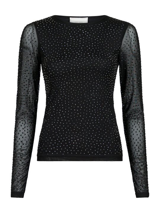 Neo Noir - Basira Stone Mesh Blouse - Black