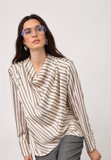 Co\' Couture - Helly Button Stripe Blouse - Off White