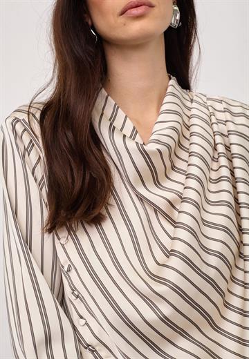 Co\' Couture - Helly Button Stripe Blouse - Off White