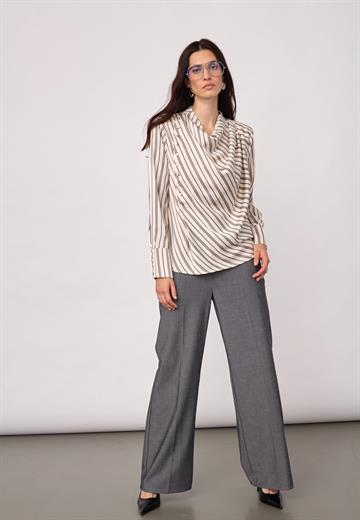 Co\' Couture - Helly Button Stripe Blouse - Off White