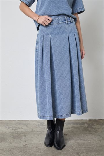 Co\' Couture - Lova Anya Pleat Skirt - Denim Blue