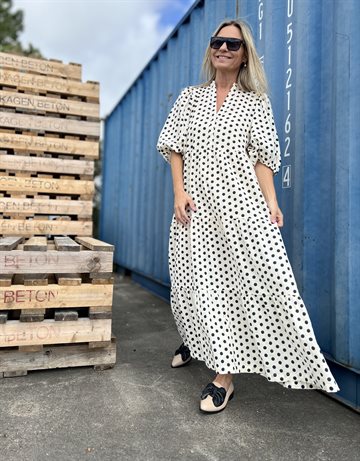 Co' Couture - Davi Dot Floor Dress - Råhvid