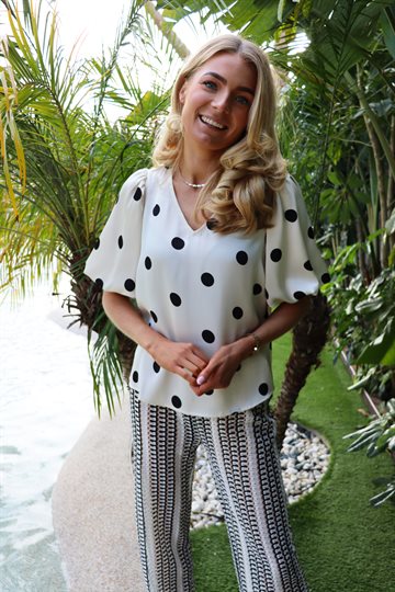 Liberté - Dotti Blouse - Creme Black Dot