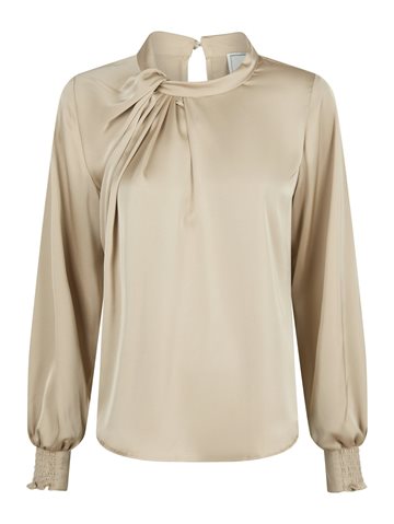 Neo Noir - Fairy Drapy Satin Blouse - Champagne