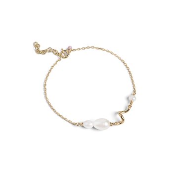 Enamel - Pearlie Twist Pearl Bracelet - Guld 