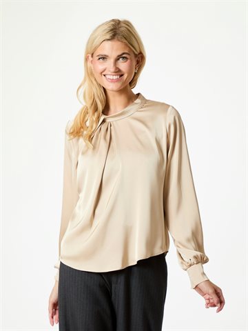 Neo Noir - Fairy Drapy Satin Blouse - Champagne