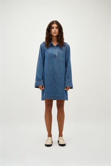 Global F - Fialeo Dress - Mid Vintage Blue