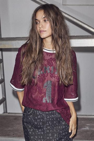 Haute L ' Amité - Sporty Lace Football Tee - Amarone