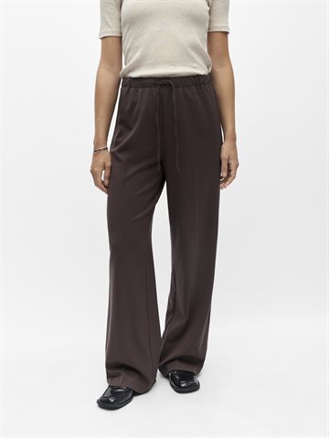 Object - Lisa Mw Tie Wide Pant - Seal Brown
