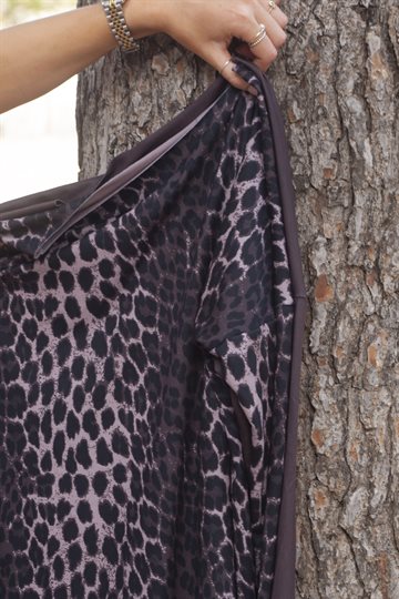 Liberté - Alma LS Top FLEECE - Dark Brown Lux Leo