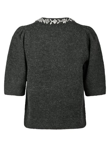 Neo Noir - Maia Stone Knit Blouse - Antracit Melange