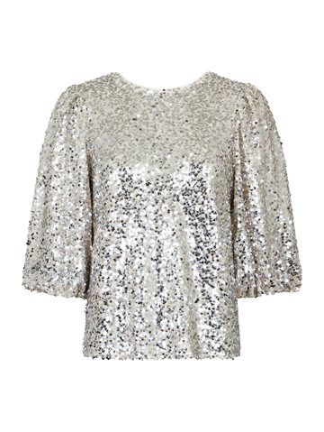 Neo Noir - Lorraine Sequins Blouse - Pale Gold