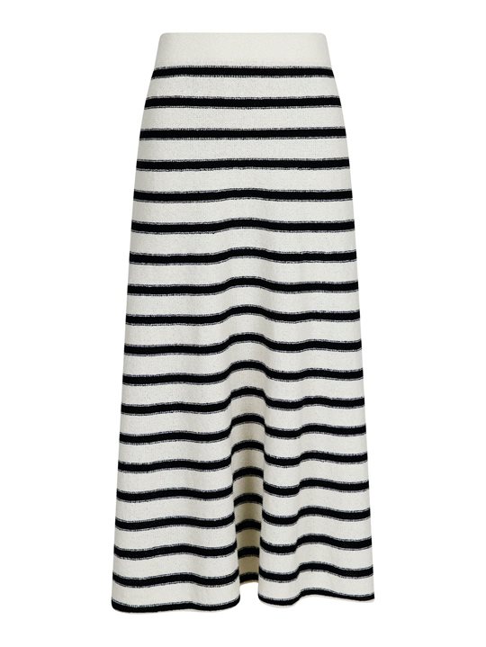 Billede af Neo Noir - Etti Boucle Knit Stripe Skirt - Black Striped