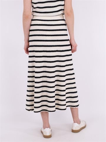 Neo Noir - Etti Boucle Knit Stripe Skirt - Black Striped