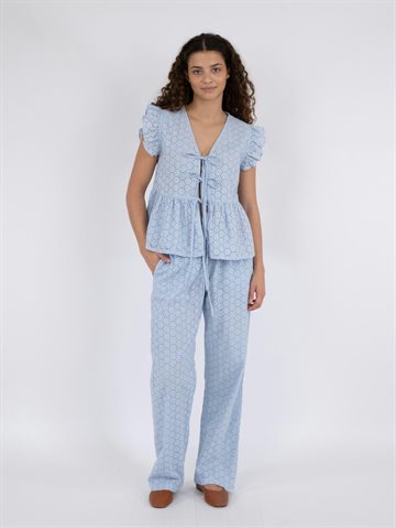 Neo Noir - Claira Broiderie Pants - Light Blue