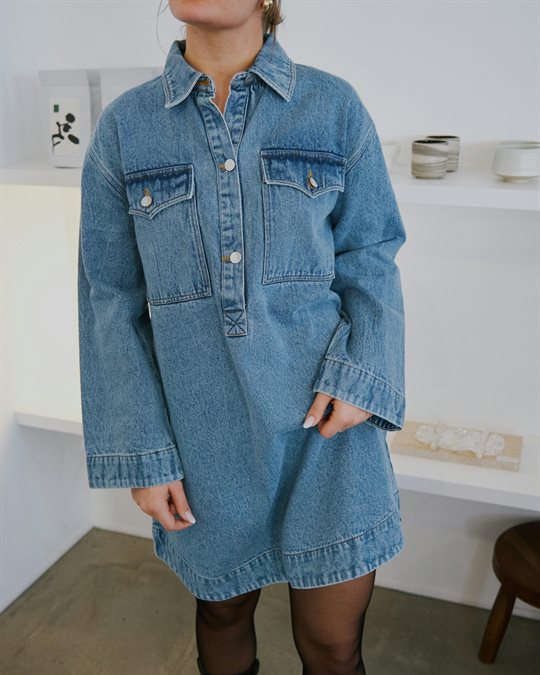 Neo Noir - Paras Denim Dress - Smoke Blue