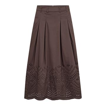 Co' Couture - Poppy Pleat Scallop Skirt - Dark Brown