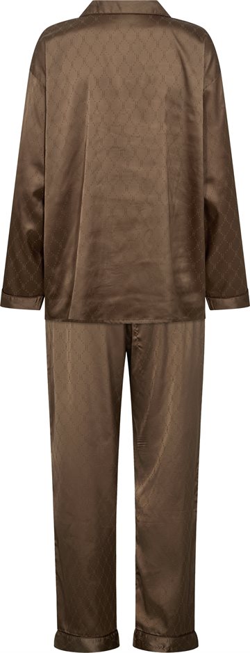 Hype The Detail - Satin Pyjamas - Brown