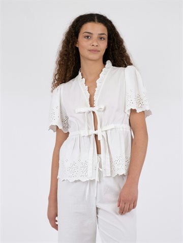 Neo Noir - Satsi Embroidery Blouse - Hvid