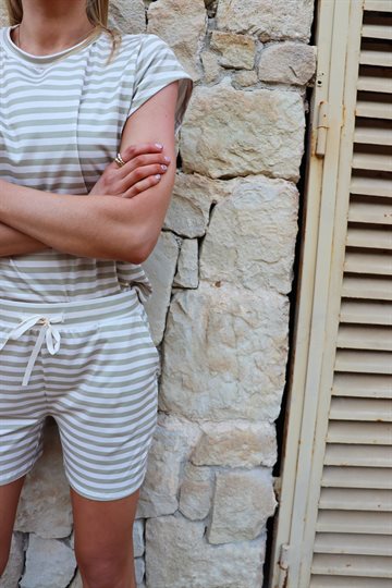 Liberté - Alma U-Tshirt - Sand Ivory Stripe