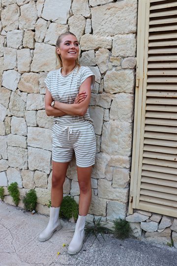 Liberté - Alma U-Tshirt - Sand Ivory Stripe