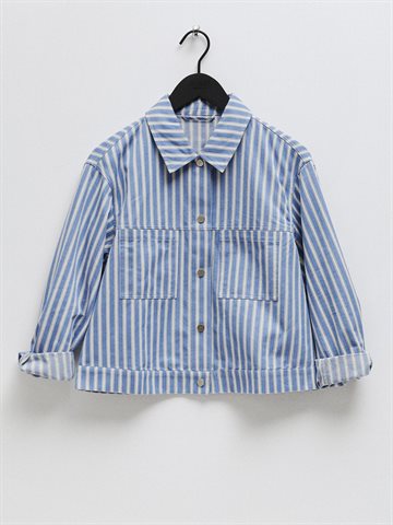 Object - Sola Ls Twill Shirt - Blue White