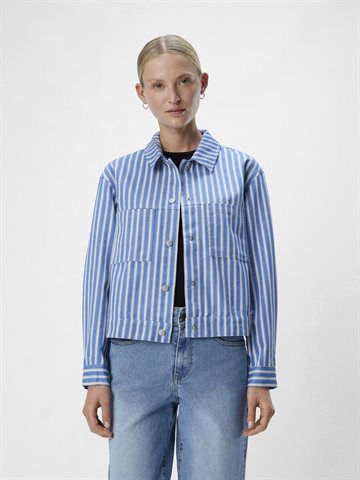 Object - Sola Ls Twill Shirt - Blue White