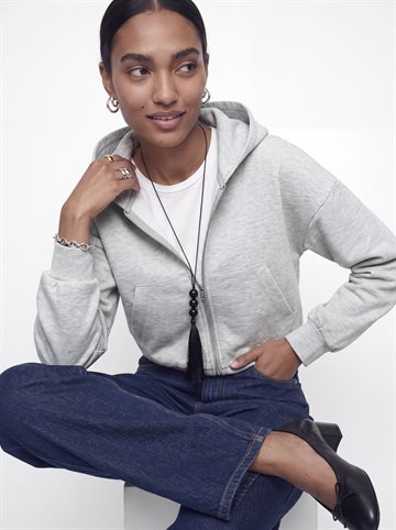 JJXX - Sunny Scuba Ls Hood Sweat - Light Grey Melange