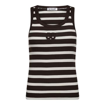 Co' Couture - Granny Rib Emb. Tank Top - Offwhite Dark Brown