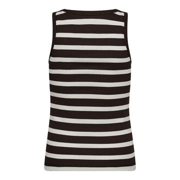 Co\' Couture - Granny Rib Emb. Tank Top - Offwhite Dark Brown