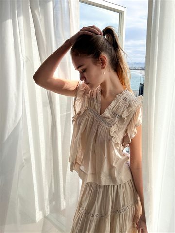 Neo Noir - Jayla Voile Top - Sand