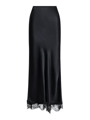Neo Noir - Veroni Satin Lace Skirt - Black