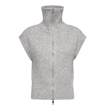 Co' Couture - Row Zip Knit Vest - Grey Melange