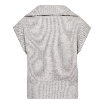 Co\' Couture - Row Zip Knit Vest - Grey Melange