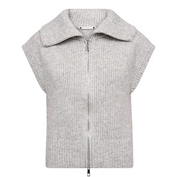 Co\' Couture - Row Zip Knit Vest - Grey Melange