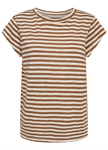 Liberté - Ulla Stripe T-Shirt - Brown White Stripe