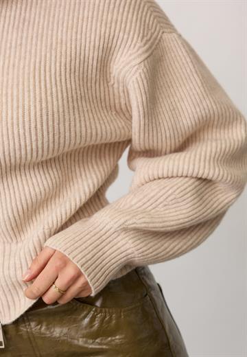 Co\' Couture - Row Zip Knit Cardigan - Creme